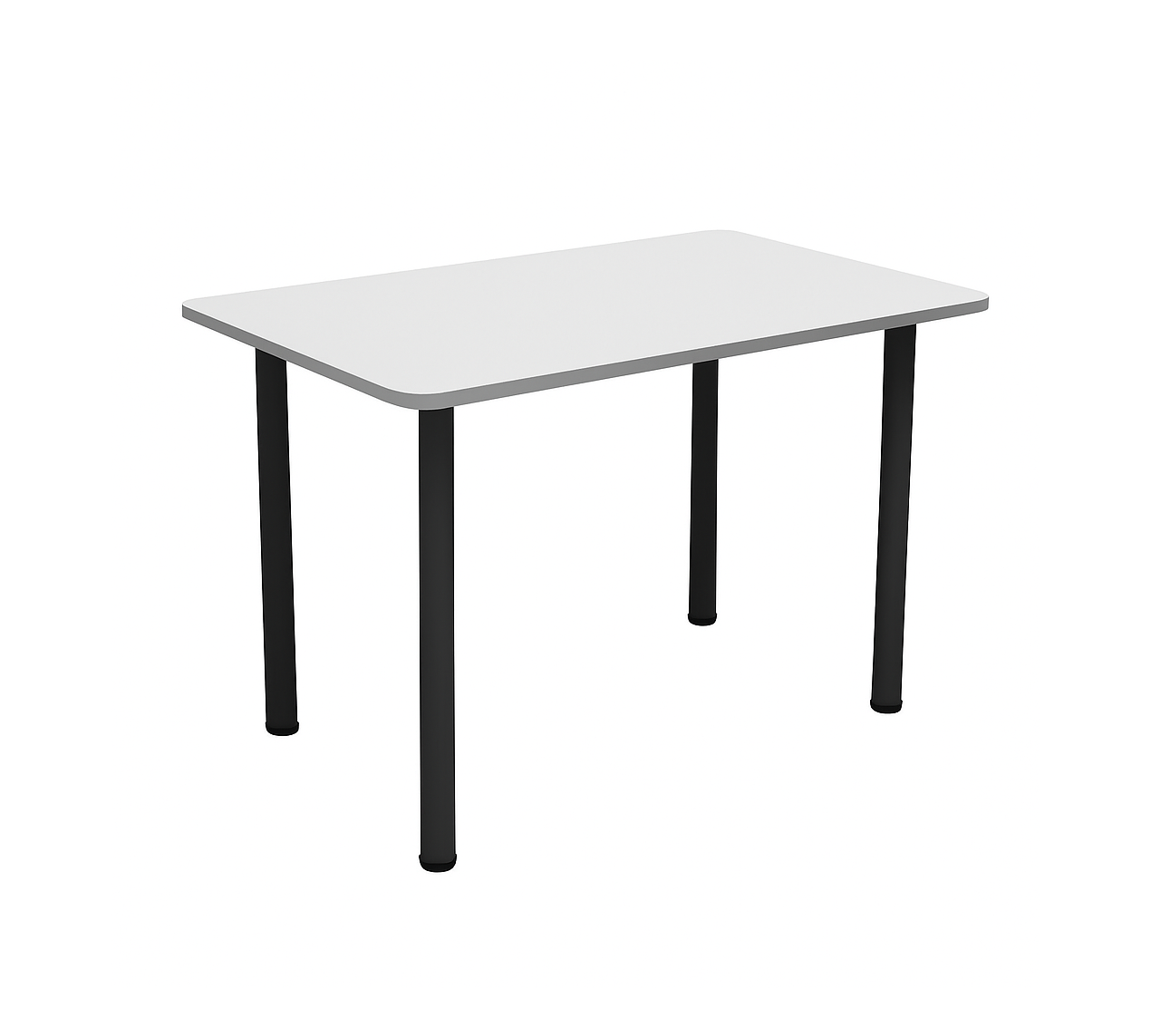 Стіл прямокутний на круглій металевій трубі, для шкільної їдальні, з покриттям стільниці пластиком HPL, ЛЕЛЕКА, 1200х750х760 мм.